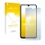 Parte frontal de un envase de producto con el logotipo de la marca upscreen. Al lado se muestra el dispositivo ZTE Blade A71 c