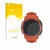 Parte frontal de un envase de producto con el logotipo de la marca upscreen. Al lado se muestra el dispositivo Garmin Instinct