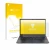 Parte frontal de un envase de producto con el logotipo de la marca upscreen. Al lado se muestra el dispositivo Lenovo ThinkPad