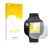 Parte frontal de un envase de producto con el logotipo de la marca upscreen. Al lado se muestra el dispositivo ASUS Vivowatch 
