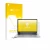 Parte frontal de un envase de producto con el logotipo de la marca upscreen. Al lado se muestra el dispositivo HP Zbook Firefl