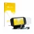 Parte frontal de un envase de producto con el logotipo de la marca upscreen. Al lado se muestra el dispositivo VOGE 350 AC con