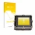Parte frontal de un envase de producto con el logotipo de la marca upscreen. Al lado se muestra el dispositivo Shearwater Petr