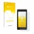 Parte frontal de un envase de producto con el logotipo de la marca upscreen. Al lado se muestra el dispositivo Sunmi P2 Lite S