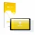 Parte frontal de un envase de producto con el logotipo de la marca upscreen. Al lado se muestra el dispositivo Pioneer SPH-DA9