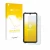 Parte frontal de un envase de producto con el logotipo de la marca upscreen. Al lado se muestra el dispositivo Oukitel G1 con 