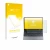 Parte frontal de un envase de producto con el logotipo de la marca upscreen. Al lado se muestra el dispositivo Chuwi MiniBook 