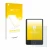 Parte frontal de un envase de producto con el logotipo de la marca upscreen. Al lado se muestra el dispositivo SPC Light 2 con