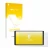 Parte frontal de un envase de producto con el logotipo de la marca upscreen. Al lado se muestra el dispositivo Shelly Wall Dis