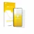Parte frontal de un envase de producto con el logotipo de la marca upscreen. Al lado se muestra el dispositivo Samsung Galaxy 