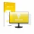Parte frontal de un envase de producto con el logotipo de la marca upscreen. Al lado se muestra el dispositivo Dell CB242Y P6 
