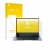 Parte frontal de un envase de producto con el logotipo de la marca upscreen. Al lado se muestra el dispositivo Chuwi CoreBook 