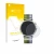 Parte frontal de un envase de producto con el logotipo de la marca upscreen. Al lado se muestra el dispositivo Oppo Watch S co