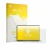 Parte frontal de un envase de producto con el logotipo de la marca upscreen. Al lado se muestra el dispositivo Geekom GeekBook
