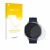 Parte frontal de un envase de producto con el logotipo de la marca upscreen. Al lado se muestra el dispositivo Amazfit Active 
