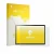 Parte frontal de un envase de producto con el logotipo de la marca upscreen. Al lado se muestra el dispositivo Logicom Tab XL 