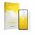 Parte frontal de un envase de producto con el logotipo de la marca upscreen. Al lado se muestra el dispositivo Huawei Enjoy 90