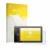 Parte frontal de un envase de producto con el logotipo de la marca upscreen. Al lado se muestra el dispositivo Ugee M708 con s