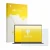 Parte frontal de un envase de producto con el logotipo de la marca upscreen. Al lado se muestra el dispositivo Honor MagicBook
