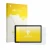 Parte frontal de un envase de producto con el logotipo de la marca upscreen. Al lado se muestra el dispositivo Wqplo G13 con s