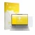 Parte frontal de un envase de producto con el logotipo de la marca upscreen. Al lado se muestra el dispositivo Lenovo ThinkBoo