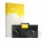 Parte frontal de un envase de producto con el logotipo de la marca upscreen. Al lado se muestra el dispositivo AlphaTheta XDJ-