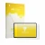 Parte frontal de un envase de producto con el logotipo de la marca upscreen. Al lado se muestra el dispositivo Lenovo Tab Plus