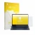 Parte frontal de un envase de producto con el logotipo de la marca upscreen. Al lado se muestra el dispositivo HP EliteBook X 