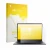 Parte frontal de un envase de producto con el logotipo de la marca upscreen. Al lado se muestra el dispositivo Chuwi UniBook c