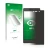 Parte frontal de un envase de producto con el logotipo de la marca upscreen. Al lado se muestra el dispositivo Hisense H910 co