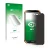 Parte frontal de un envase de producto con el logotipo de la marca upscreen. Al lado se muestra el dispositivo Doogee S40 con 