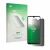 Parte frontal de un envase de producto con el logotipo de la marca upscreen. Al lado se muestra el dispositivo Fairphone 4 con