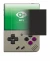 Imagen del dispositivo Miyoo Mini Plus con una amplia variedad de protectores de pantalla.