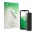Parte frontal de un envase de producto con el logotipo de la marca upscreen. Al lado se muestra el dispositivo Doogee Fire 5 P