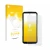 Parte frontal de un envase de producto con el logotipo de la marca upscreen. Al lado se muestra el dispositivo Doogee DK10 con
