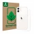 Parte frontal de un envase de producto con el logotipo de la marca ScreenLeaf. Al lado se muestra el dispositivo Apple iPhone 