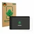 Parte frontal de un envase de producto con el logotipo de la marca ScreenLeaf. Al lado se muestra el dispositivo Doogee Tab A9