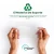 Información sobre el material de soporte reciclado, compuesto al 100 % por PET PCR reciclado. En la parte inferior aparece el 