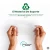 Información sobre el material de soporte reciclado, compuesto al 100 % por PET PCR reciclado. En la parte inferior aparece el 