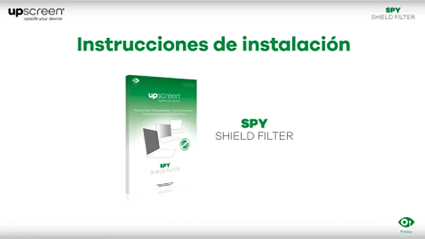 Instalación de un filtro de privacidad upscreen en un portátil – aplicación paso a paso del filtro Spy Shield.